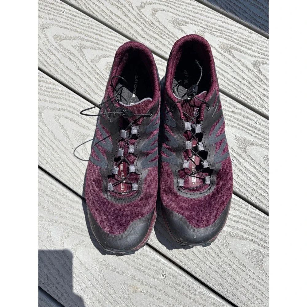 Salomon Women's Sense Ride 4 Burgandy/Gray Trail Running Shoes Sneakers Size 10